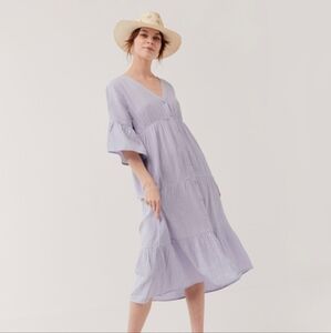 Pact coastal midi dress in wisteria lavender medium NWT